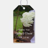 Rustic Hydrangea Cowboy Boots Westerne bruiloft Cadeaulabel (Voorkant)