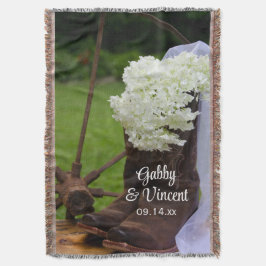 Rustic Hydrangea en Cowboy Boots Western Wedding Deken