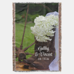 Rustic Hydrangea en Cowboy Boots Western Wedding Deken