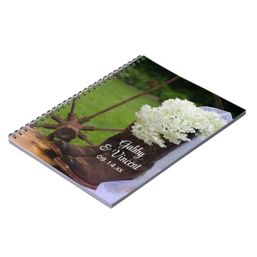 Rustic Hydrangea en Cowboy Boots Western Wedding Notitieboek (Linkerzijde)