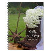 Rustic Hydrangea en Cowboy Boots Western Wedding Notitieboek (Voorkant)
