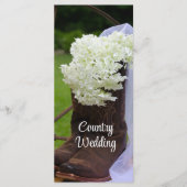 Rustic Hydrangea en Cowboy Boots Western Wedding Programmakaart (Voorkant)