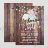 Rustic Hydrangea Floral Mason Jar Rehearsal Dinner Kaart (Voorkant / Achterkant)