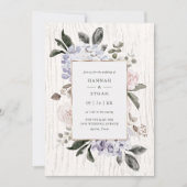 Rustic Hydrangea Floral | Witte houten ridder Kaart (Voorkant)