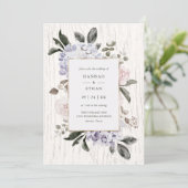 Rustic Hydrangea Floral | Witte houten ridder Kaart (Staand voorkant)
