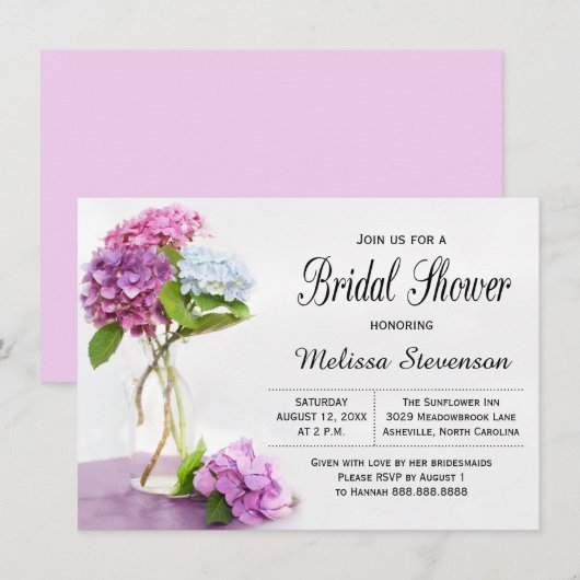 Rustic Hydrangea Flowers Vrijgezellenfeest Wedding Kaart (Voorkant / Achterkant)