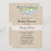 Rustic Hydrangea Lace & Burlap Vrijgezellenfeest Kaart (Voorkant / Achterkant)