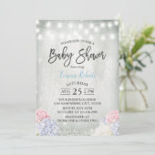 Rustic Hydrangeas Floral Elegant Baby shower Kaart (Staand voorkant)