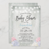 Rustic Hydrangeas Floral Elegant Baby shower Kaart (Voorkant / Achterkant)