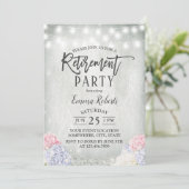 Rustic Hydrangeas Floral String Lights Retirement Kaart (Staand voorkant)