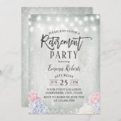 Rustic Hydrangeas Floral String Lights Retirement Kaart (Voorkant / Achterkant)