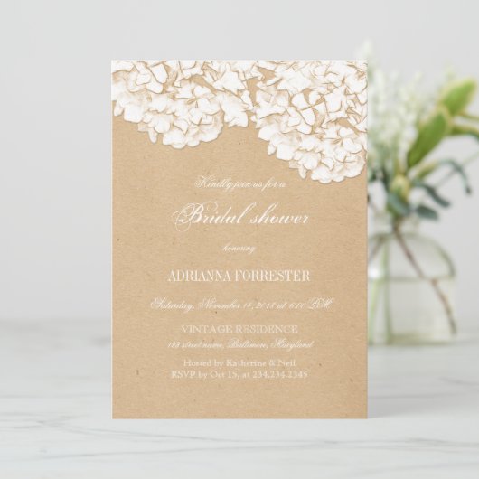 Rustic Hydrangeas Floral Vrijgezellenfeest Kaart (Staand voorkant)