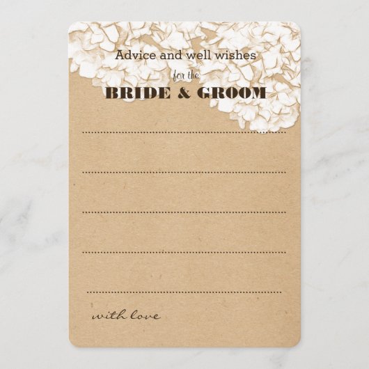 Rustic Hydrangeas Floral Wedding Advice Advieskaart (Voorkant)