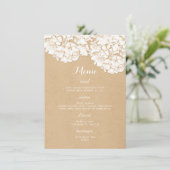 Rustic Hydrangeas Floral Wedding Menu (Staand voorkant)