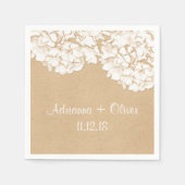 Rustic Hydrangeas Floral Wedding Servetten (Voorkant)