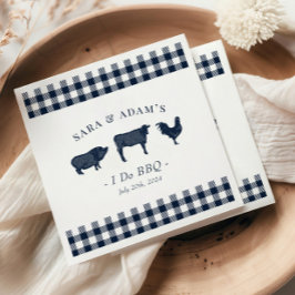 Rustic "I Do BBQ" Blue Pset BBQ Servet