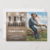 Rustic I DO BBQ FotoEngagement Party Kaart (Voorkant)