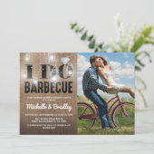 Rustic I DO BBQ FotoEngagement Party Kaart (Staand voorkant)