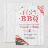 Rustic I Do BBQ geruite verlovingsfeest Kaart (Voorkant / Achterkant)