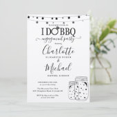 Rustic I Do BBQ Mason Jar Slingerlampjes voor verl Kaart (Staand voorkant)