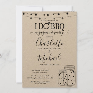 Rustic I Do BBQ Mason Jar String Lights Verloving Kaart