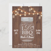 Rustic I DO BBQ Mason Jar Uitnodiging (Voorkant)