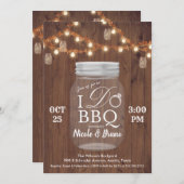 Rustic I DO BBQ Mason Jar Uitnodiging (Voorkant / Achterkant)