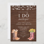 Rustic I Do BBQ Modern Country Couple Shower Foto Kaart (Voorkant)