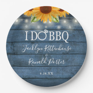 Rustic I Do BBQ Slingerlichtjes Zonnebloem Verlovi Papieren Bordje