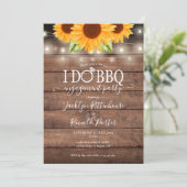 Rustic I Do BBQ Sunflower Slingerlichtjes Trouwfee Kaart (Staand voorkant)