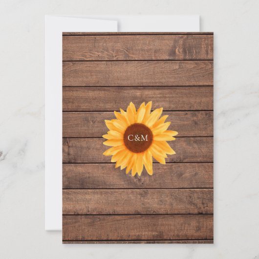 Rustic I Do BBQ Sunflower String Lights Verloving Kaart (Achterkant)