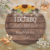 Rustic I Do BBQ Sunflower String Lights Verloving Papieren Bordje