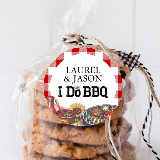 Rustic I Do BBQ Sunflower Verlovingspartij Ronde Sticker