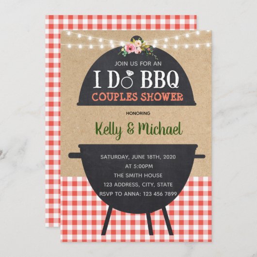Rustic I DO bbq uitnodiging (Voorkant / Achterkant)