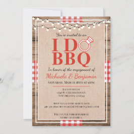 Rustic I Do BBQ Verloving Feest Koppel Bruisbad Kaart