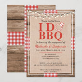 Rustic I Do BBQ Verloving Feest Koppel Bruisbad Kaart (Voorkant / Achterkant)