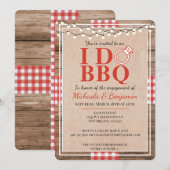Rustic I Do BBQ Verloving Feest Koppel Bruisbad Kaart (Voorkant / Achterkant)
