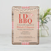 Rustic I Do BBQ Verloving Feest Koppel Bruisbad Kaart (Staand voorkant)