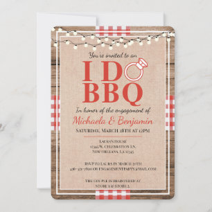 Rustic I Do BBQ Verloving Feest Koppel Bruisbad Kaart