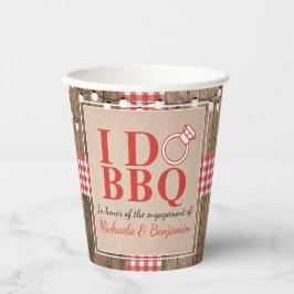 Rustic I Do BBQ Verloving Feest Koppel Bruisbad Papieren Bekers
