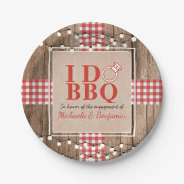 Rustic I Do BBQ Verloving Feest Koppel Bruisbad Papieren Bordje