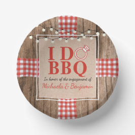 Rustic I Do BBQ Verloving Feest Koppel Bruisbad Papieren Kommen