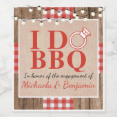 Rustic I Do BBQ Verloving Feest Koppel Bruisfeest Wijn Etiket (Enkel label)