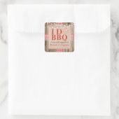 Rustic I Do BBQ Verloving Feest Koppels Bruids Sho Vierkante Sticker (Tas)