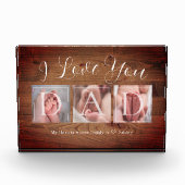 Rustic I Love You Dad Photo Block Fotoblokken (Voorkant)