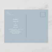 Rustic Icy Blauwe Bladgroen Huwelijk Bewaar de Dat Briefkaart (Achterkant)