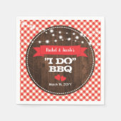 Rustic Ik Doe BBQ Rode Huwelijks Uitnodiging Bruid Servet (Voorkant)