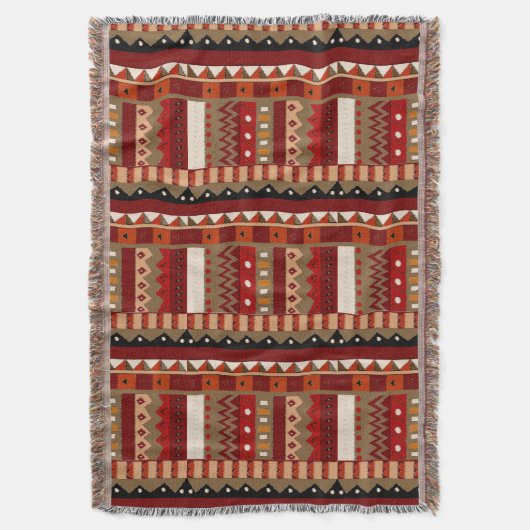Rustic Ikat Tribal geïnspireerde schroefdop Deken (Voorkant Verticaal)