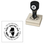 rustic illinois merry kerstreportage rubberstempel (Gestempeld)
