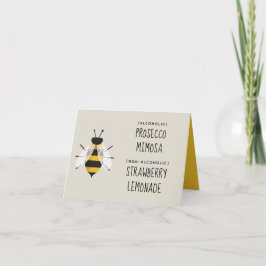 Rustic Illustrated Bee Folded Food or Drink Sign Kaart